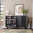 31.6" Fluted Door Shoe Cabinet, 5-Tier Entryway Storage Bench with Adjustable Shelves-234608851-221428762