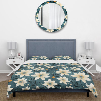 Ensemble de housse de couette Antique Ivory Romance Bliss Flowers II - Floral