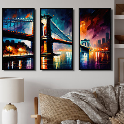 Colorful Brooklyn Bridge " Colorful Brooklyn Bridge " 3 - Pieces