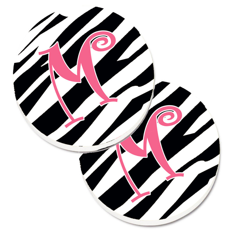 Sous-verre à cogramme initial de q tiger, M, Noir / Rose