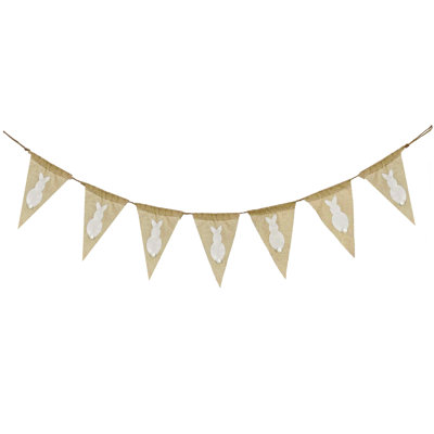 70" White Easter Bunny Banner