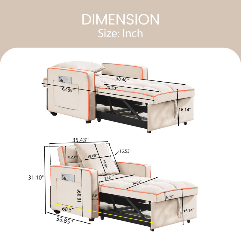 Villy 35,43 de large, Velours blanc
