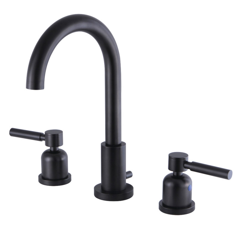 Kingston Brass Concord Two-Handle 3-Hole Deck Mount Widespread Bathroom Faucet with Brass Pop-Up Drain, Oil Rubbed Bronze