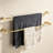 Bathroom Towel Rack Double Bar Wall Mounted Stainless Steel Towel Holder with Modern Rectangular Frame Brushed Gold Finish for Kitchen Laundry and Bath