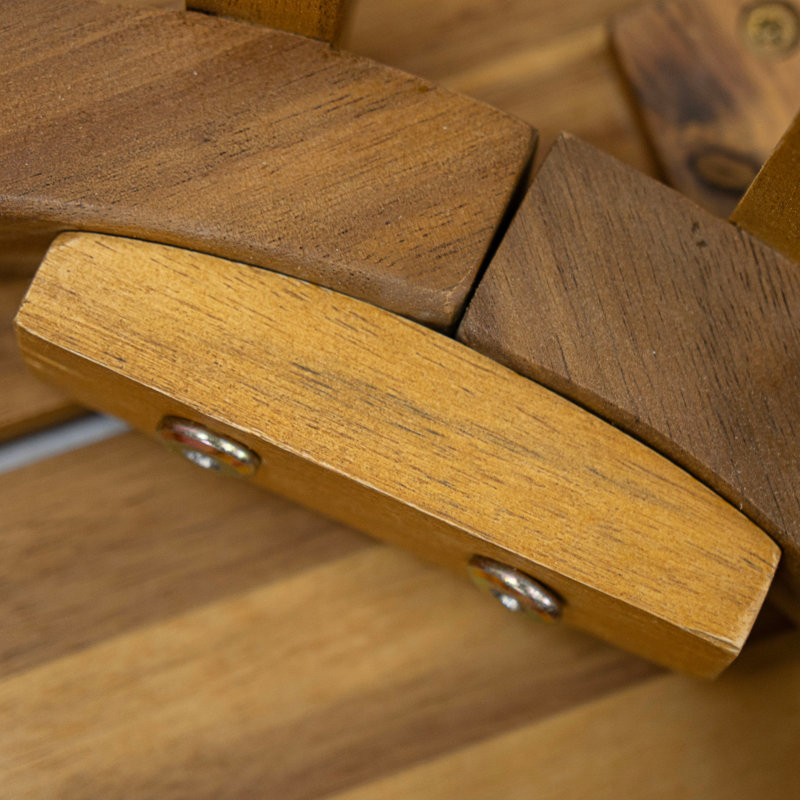 Table de salle à manger d'extérieur ronde en bois d'acacia, table bistro ronde, finition teck
