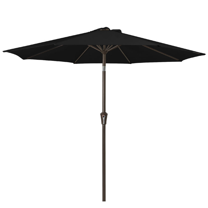 Parasol de marché inclinable Germar, Noir, H 95,7 po x l 120 po x P 120 po