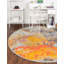 Tapis abstrait bleu / gris / orange Octagon-69786821