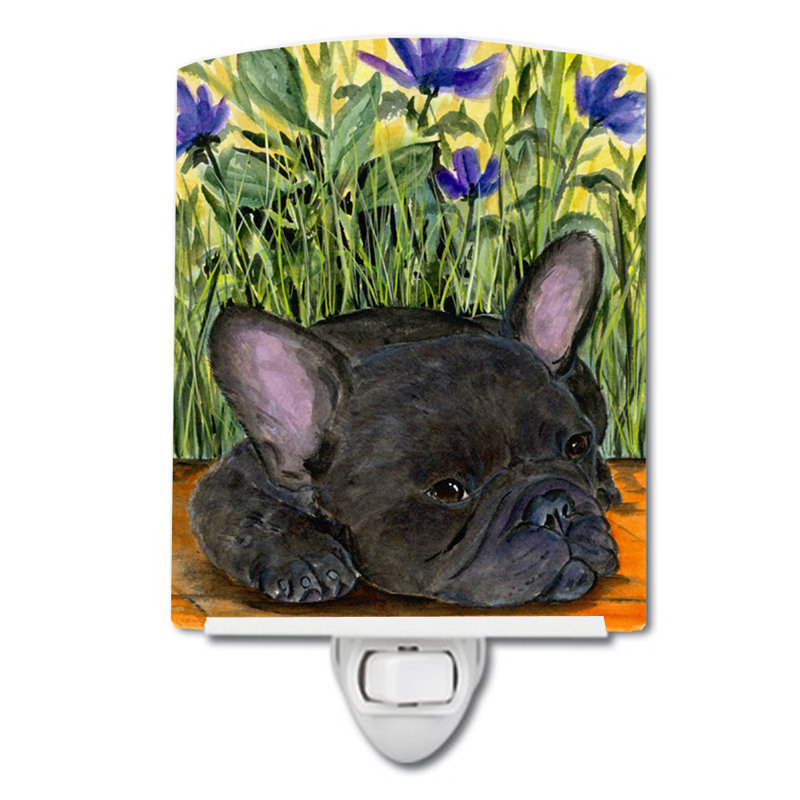 Éclairage de nuit en céramique french bouledogue