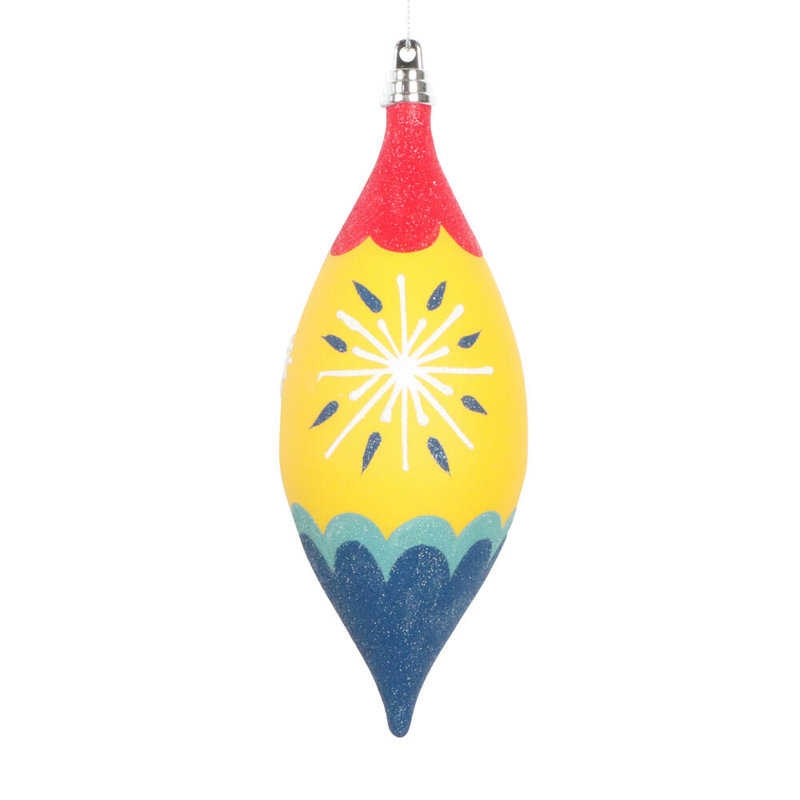 The Holiday Aisle® 7" Yellow Hand-Painted Shuttle Ornament. Includes 3 pieces per bag.