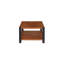 Table basse rectangulaire de 51 pouces de largeur, comptoir en métal grain de bois en loupe, table basse de salon à double couche en métal noir mat