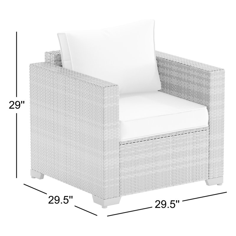 Chaise de patio en osier avec coussins, Gris