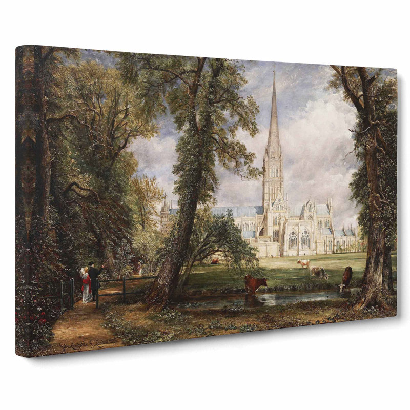Salisbury Cathedral Vol.1 by John Constable - Wrapped Canvas Painting, 50cm H x 76cm W x 3cm D