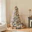Pre-lit Snow Flocked Christmas Tree with Multicolored LED Lights of 9 Light Modes-1446798027