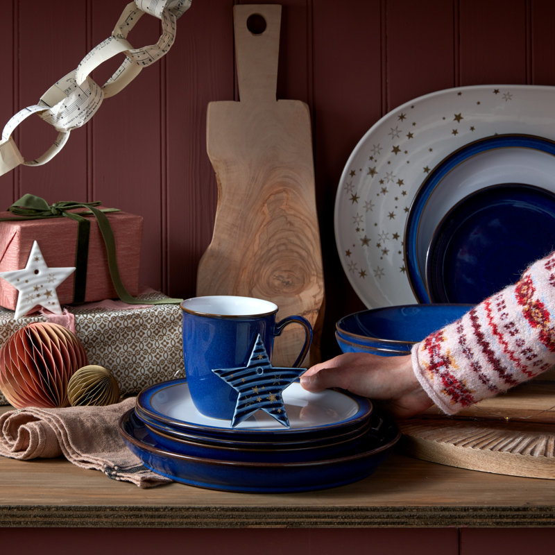 Denby Imperial Blue Stoneware Dinnerware Set - Service for 4