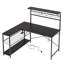 Zabarskaya Gaming Desk, Computer Desk with Power Outlets, LED Lights, Reversible Corner Desk with 4-Tier Shelves,Cup Holder & Hook Carbon Fiber-1392850923-1392871146