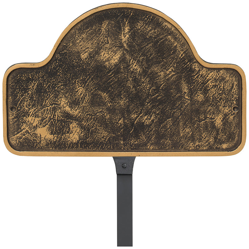 Plaque d'adresse avec arche Petite Lexington, Bronze vieilli / doré