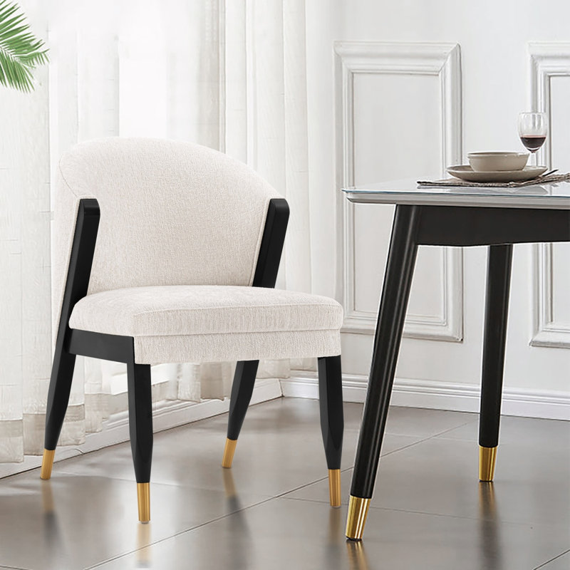 Chaise en chenille Ola, Crème