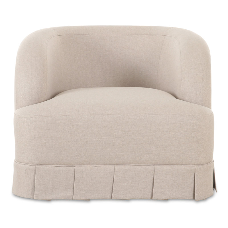 Milo Swivel Chair, Beige Polyester