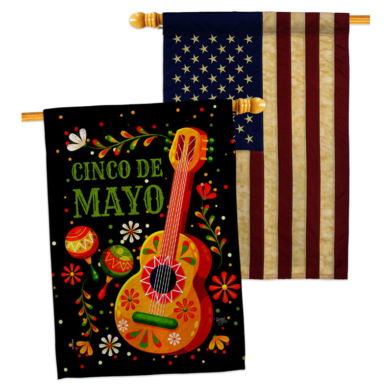 Drapeau de maison en polyester 40 H x 28 W Celebrate Cinco De Mayo