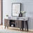 Home Entryway Console Table with Multi- Storage Compartments, Display Cabinet, Hazelnut and White
