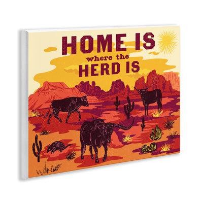 Western Home Where Herd Is Wall Plaque, design by Diane Labombarbe