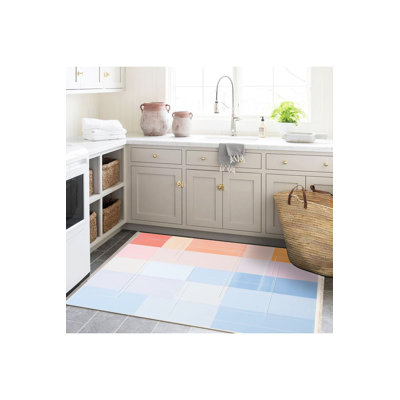 Tapis décoratif moderne à motif géométrique pastel