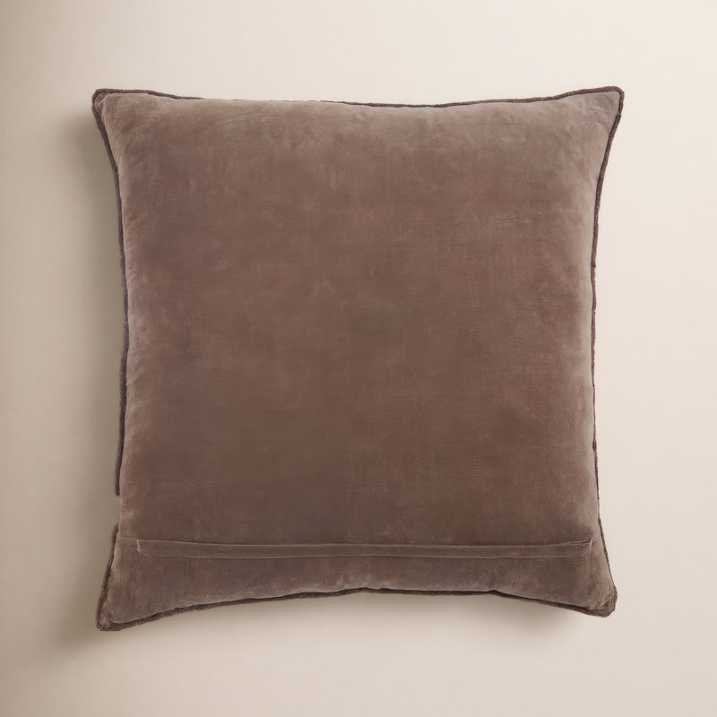 Kam Fringed Cotton Reversible Throw Pillow, Pillow Cover Only - No Insert, Dark Brown