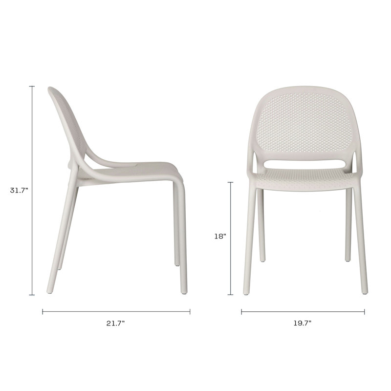 Chaise de salle à manger empilable Dewald, Gris ciment