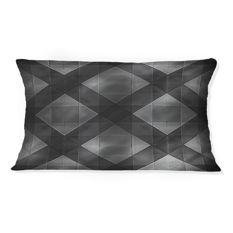 Coussin gris moderne à carreaux gris