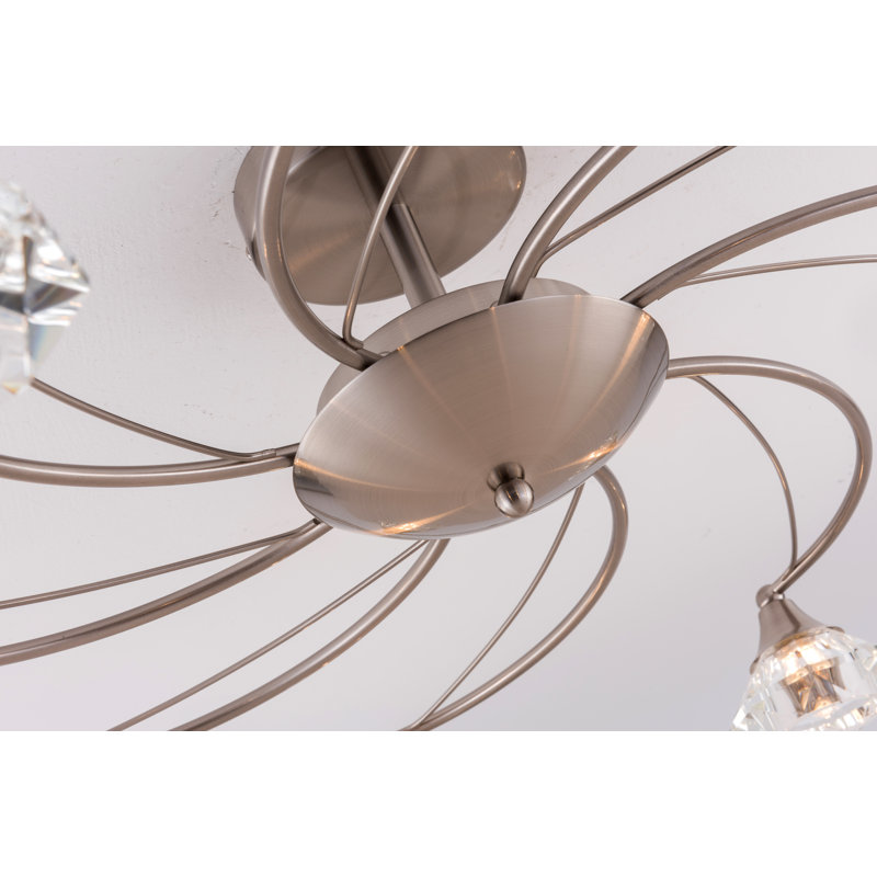Decatur Glass Ceiling Spotlight, Satin Nickel