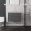 Meuble-lavabo suspendu de 61 cm avec lavabo, armoire en contreplaqué, lavabo en céramique, comptoir et dosseret en marbre reconstitué blanc de Carrare de 5 cm, portes à fermeture amortie, gris-133329068