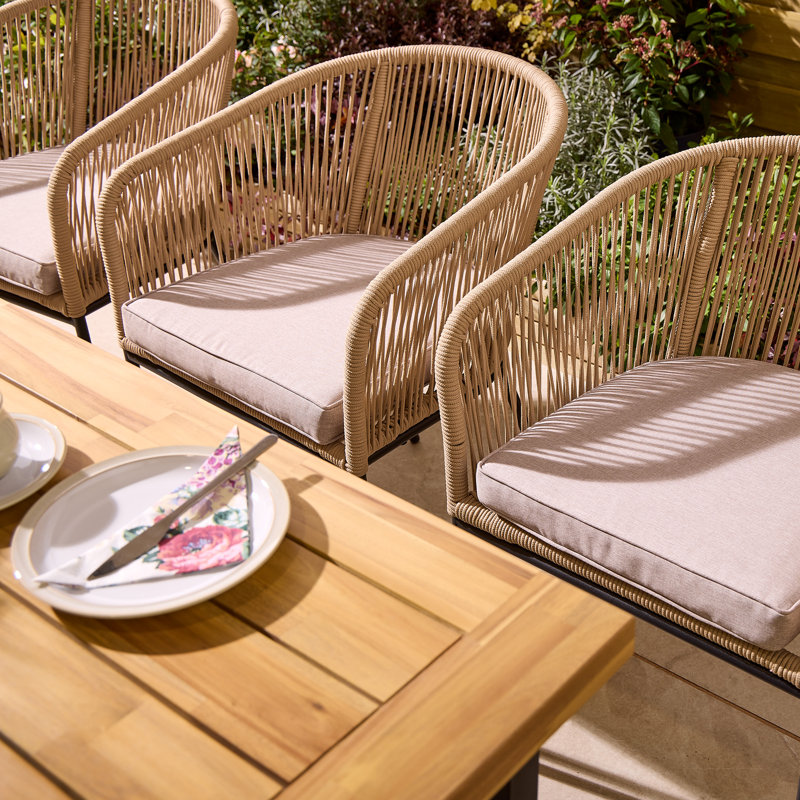 Rowlinson Oslo 6 Seat Dining Set, 75cm H x 90cm W x 210cm D
