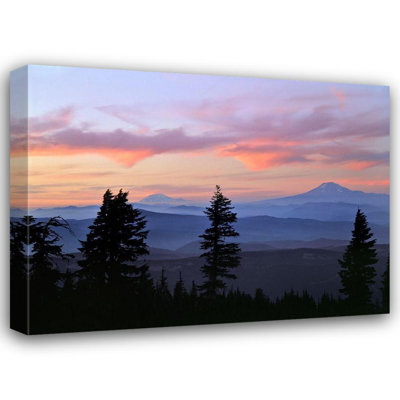 Art sur toile, Jaynes Gallery Gallery: Washington State, paysage coucher de soleil avec le mont Adams et le mont Rainier