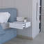Décoration de chambre à coucher: table de chevet flottante blanche avec tiroir - solution de rangement élégante et moderne-1073775755