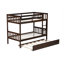 Lit simple superposé en bois d'hévéa simple avec lit gigogne, convertible en lit simple-106845177