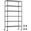 Étagère en fil métallique Étagère de rangement à 6 niveaux Étagère de garage réglable l 45 po x P 18 po x H 82 po Étagère en fil d'acier robuste pouvant supporter jusqu'à 2100 lb Résistant à la rouille Facile à assembler avec des roulettes pour la cuisine dans la maison-97045661-97046009