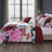 Bebejan Magenta Floral 100% Cotton Sateen 5 Piece Reversible Comforter Set-95792486