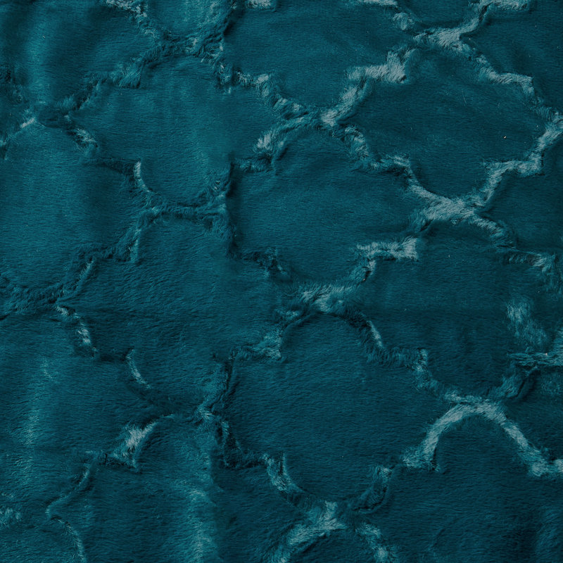 Dark Teal Faux Fur and Sherpa Reversible Throw Blanket, 50" x 60"