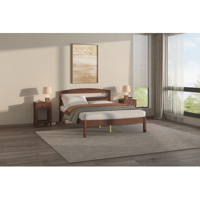 Genivieve Full & Twin Size Solid Pine Wood Bed Frame with Headboard and Footboard, No Box Spring Needed, Easy Assembly
