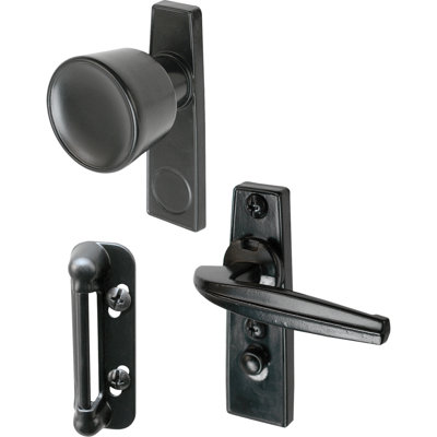 Loquet de bouton de tulipe, trous de fixation de 1-3 / 4 po, noir (paquet simple)