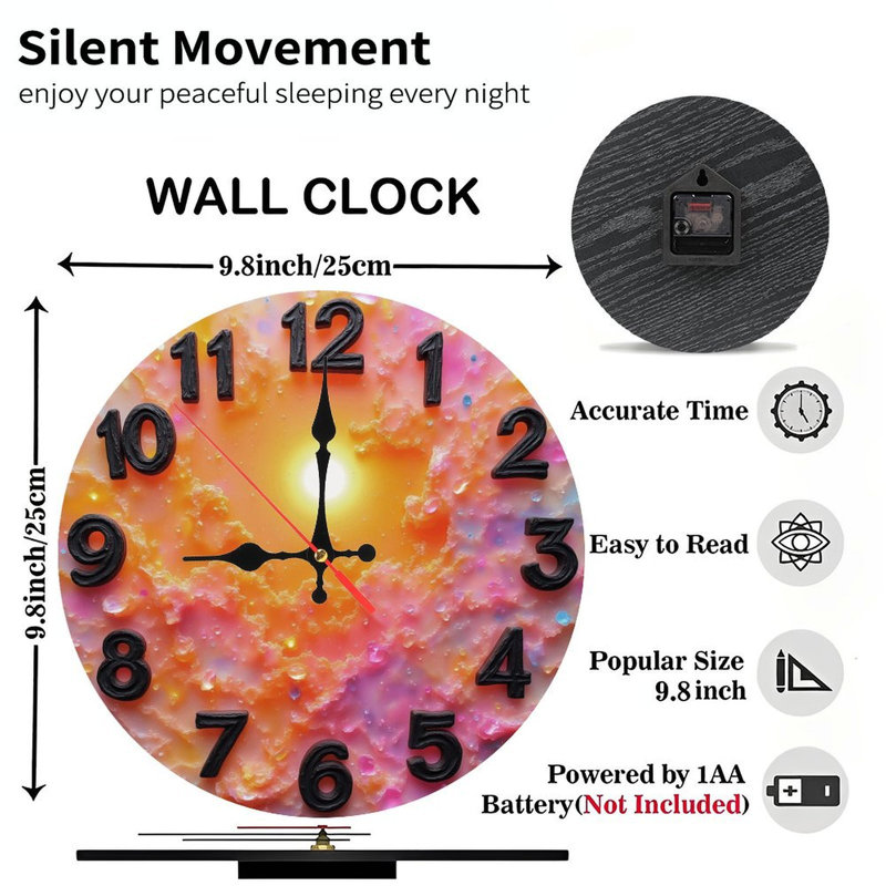 Horloge avec soleil et nuages
