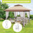 10x10 Gazebo with Mosquito Net & Curtains - Waterproof Canopy with Adjustable Height & Wheels-126545375