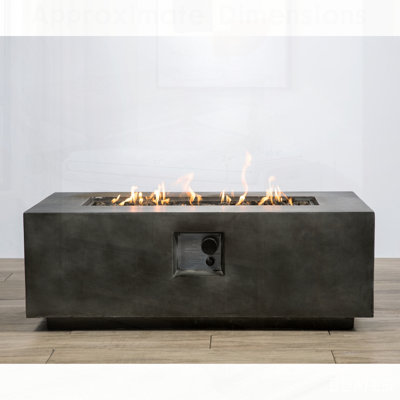Concrete Propane or Natural Gas Fire Pit Table, Durable and Stylish for Outdoor Gatherings and Cozy Evenings.