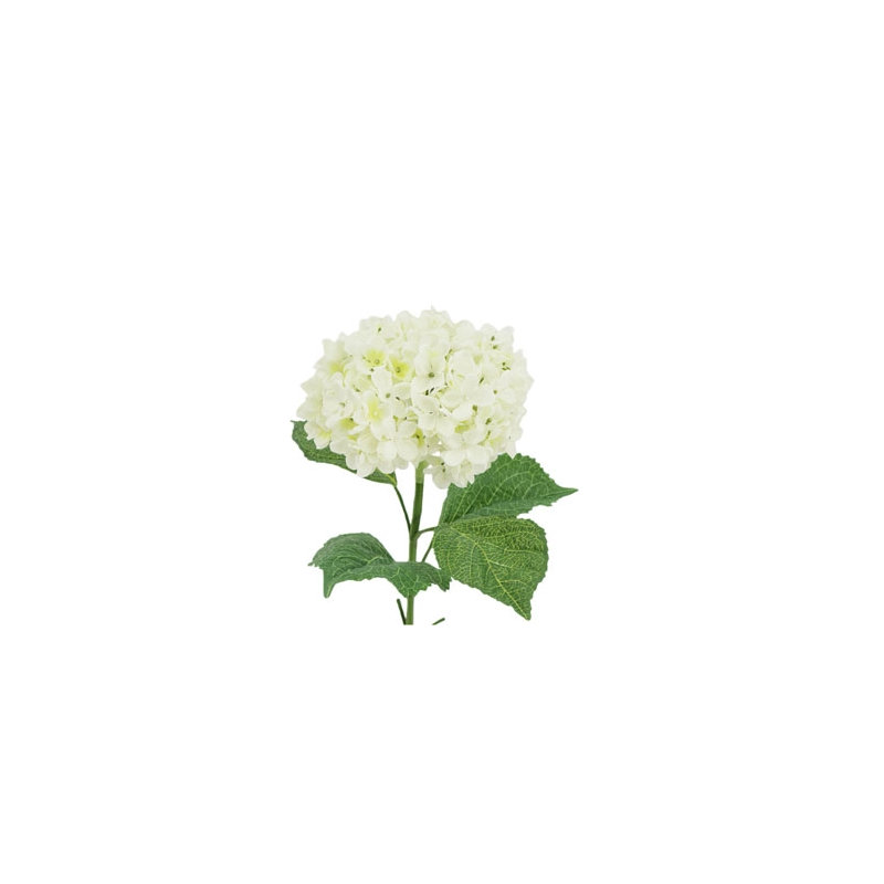 35" Light Green Artificial Hydrangea Stems, White