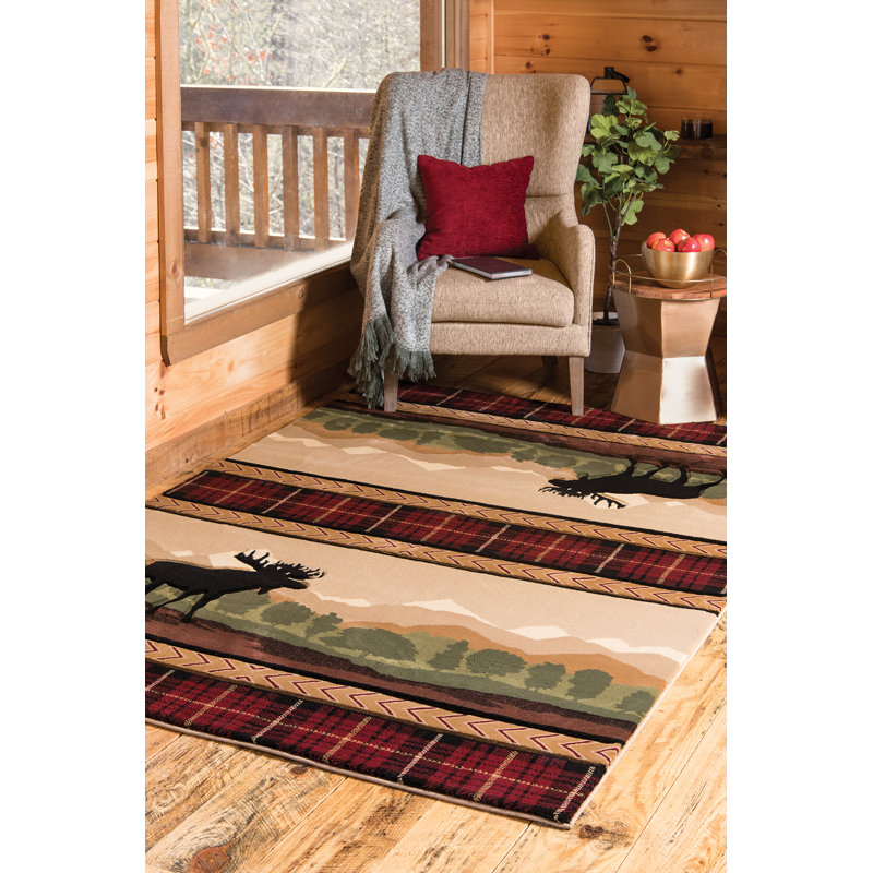 Tapis beige / bourgogne Ephrata, Rectangle 7 pi 10 po x 10 pi 6 po