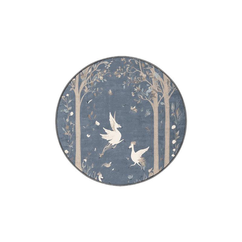 Silky Soft Plush Gray Area Rug, Round 7'