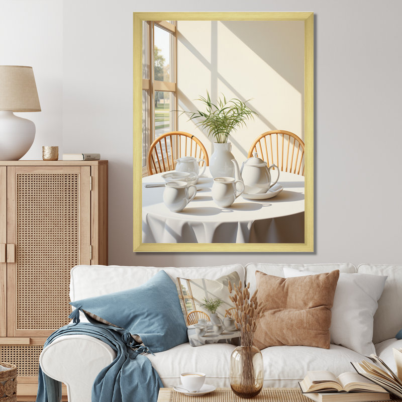 Birgith Breakfast Tranquil Tees sur impression sur toile, Encadrement doré, H 32 po x l 16 po x P 1 po