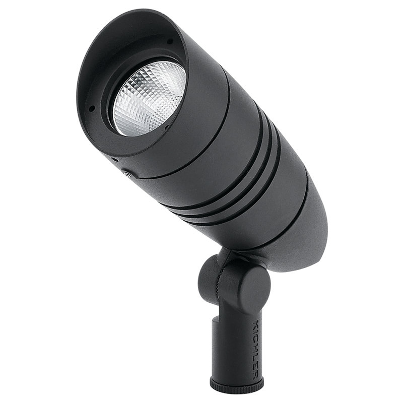 Black Modern LED Outdoor Spotlight with Integrated Bulb