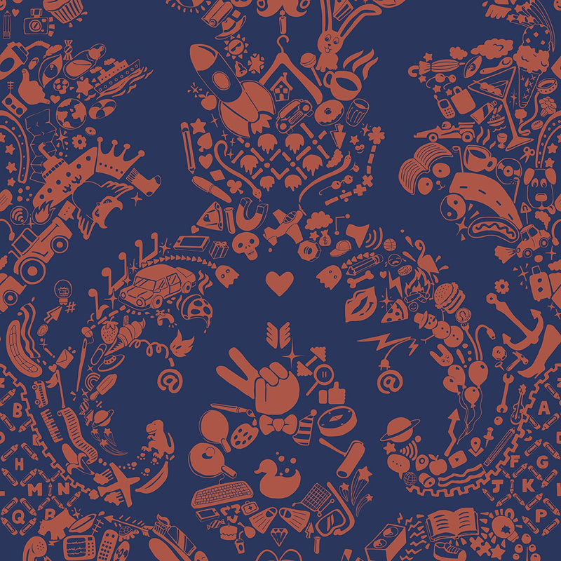 Jewett 10m x 52cm Matte Paste the Wall Wallpaper Roll, Purple/Orange