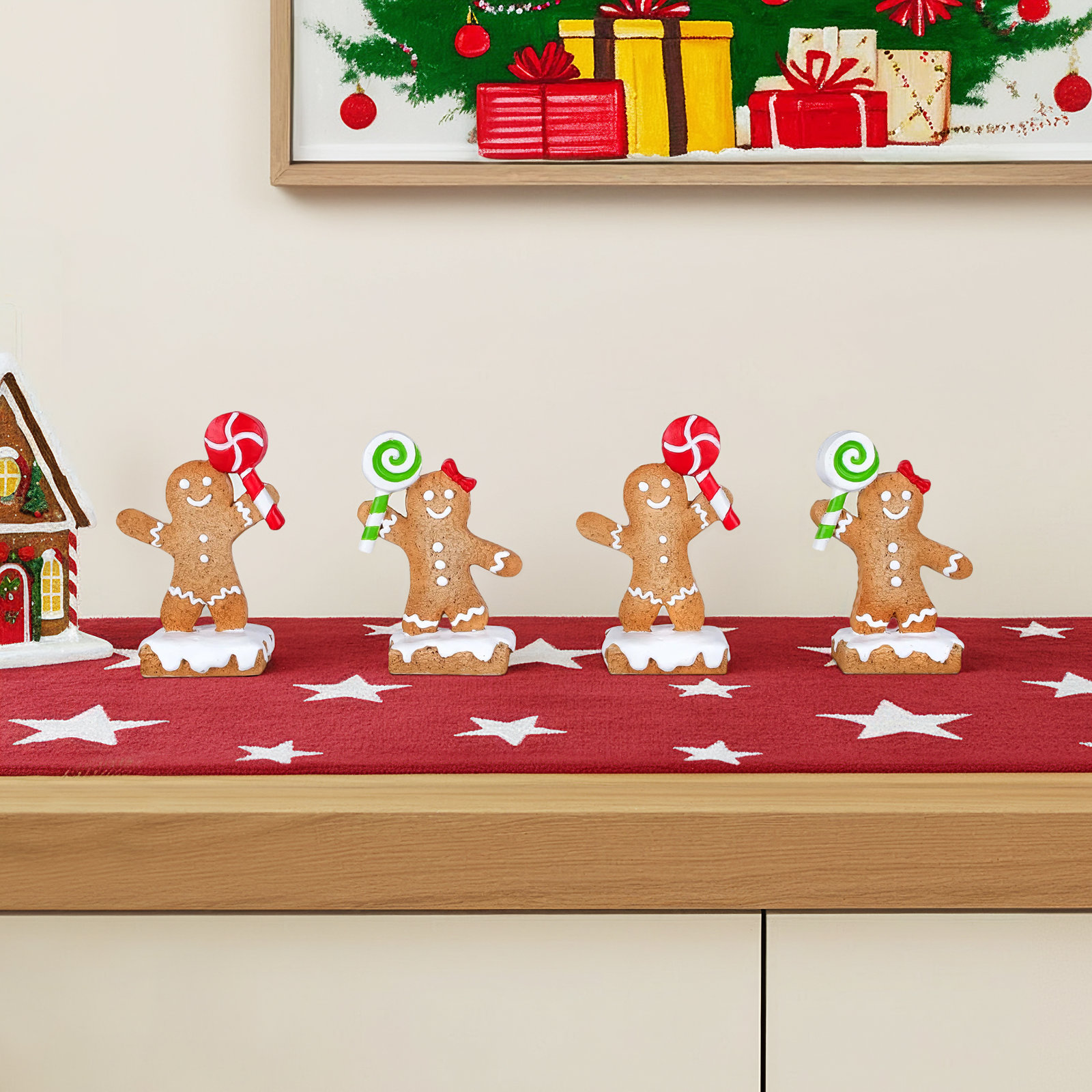 Four Piece Gingerbread Cookie Card Holders